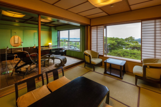 "UMINIWA" Premium Japanese-Western room with semi-open-air hot spring　 [Non-smoking] {Private bath ★ Advance reservations possible}