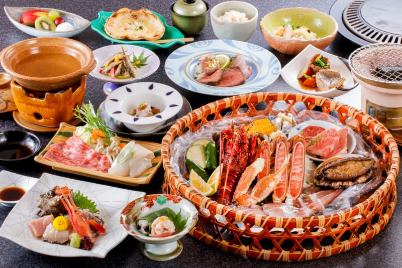 黒毛和牛と荒磯海鮮プラン(デラックスコースの一例) 黒毛和牛と荒磯海鮮プラン(デラックスコースの一例)