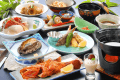 松膳夕食の一例です。料理内容は季節や仕入れ状況により変更となる場合がございます。