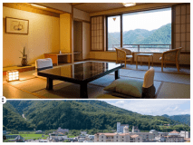 【和室14.5畳】湯郷温泉や山々を一望できる眺め/禁煙