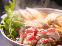 【すき焼き会席】上質な県産和牛が 「ふわ～」っと口の中でとろける＜夏はしゃぶしゃぶで♪＞