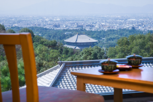 風の棟２階眺望和室より東大寺を眼下に