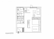 203号室 落ち着いた雰囲気のホテル中庭に面したスーペリアツインルーム 203号室 落ち着いた雰囲気のホテル中庭に面したスーペリアツインルーム