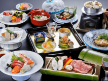 ★いわて牛＆「あわび」★豪華食材満喫♪デラックス和食膳【夕食はレストラン】