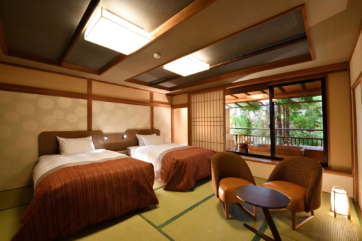 [Hananosato]Japanese Style Twin Room with Private Open-Air Bath