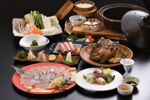 ■春夏限定：桃鯛とブリヒラの出汁しゃぶ&times;奈義和牛の鉄板焼き■