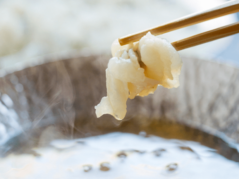 【鱧しゃぶ】湯に通すと&ldquo;パッ&rdquo;と花咲くホクホクの白身をお楽しみ下さい