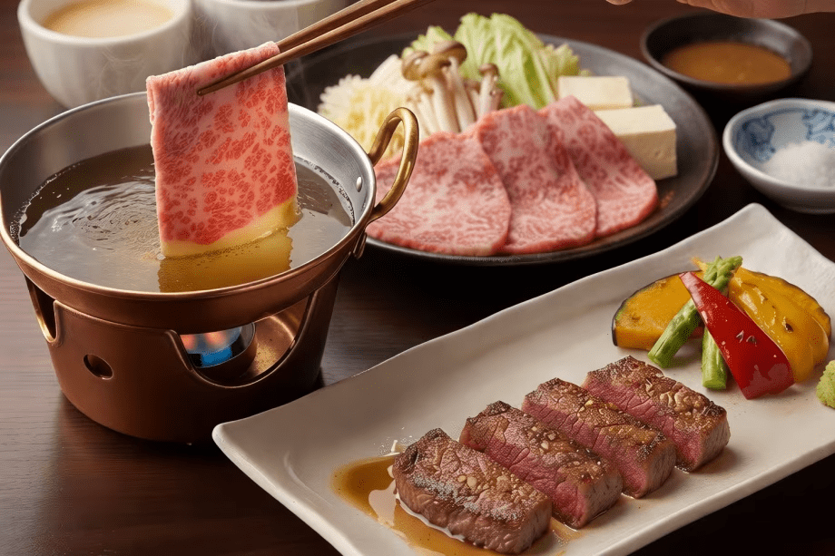 夕食｜前沢牛鉄板焼き&times;しゃぶしゃぶ　※イメージ