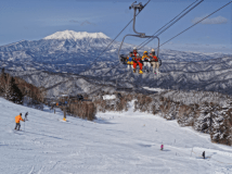 スキー場から見える御嶽山
