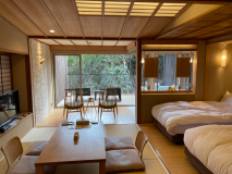 自然に包まれた露天風呂付離れ和洋室「泊瀬」(60㎡)