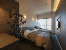 　ツインルームには、自転車ラックも備え付けております。（自転車はイメージです）