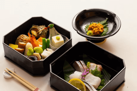 ウニ付き重箱スタイルプランの一例