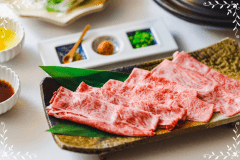 貴重な天草黒牛が１人前180ｇ「天草黒牛 牛しゃぶプラン」