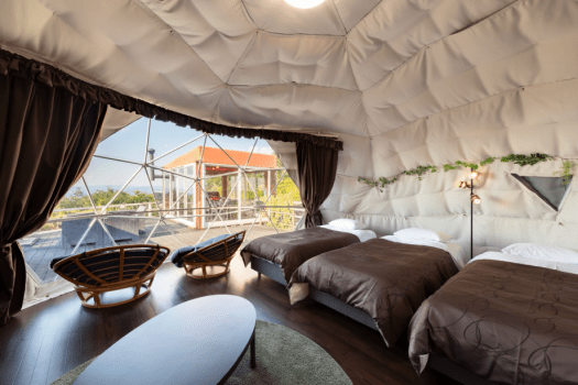 ■ Premium Terrace ■ <Limited to 1 Group per Day> 6M Dome Tent & Private Fire Pit