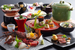 おこぜのしゃぶしゃぶと伊勢海老、淡路牛のステーキ会席 おこぜのしゃぶしゃぶと伊勢海老、淡路牛のステーキ会席