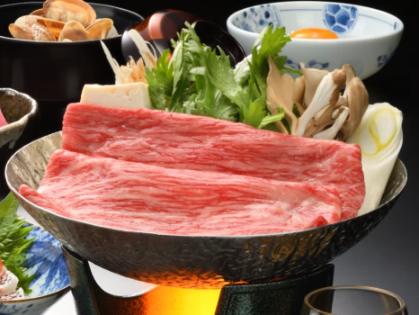 【夕食】山形牛のすき焼き