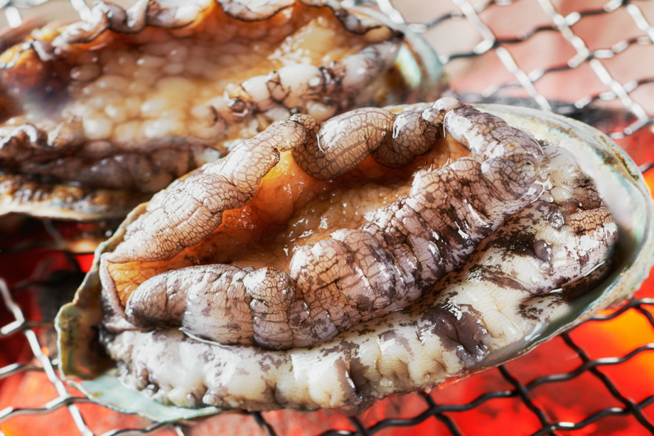 南伊豆で育った最高級の鮑を、新鮮だからこそ楽しめる【踊り焼き】でご提供いたします。 南伊豆で育った最高級の鮑を、新鮮だからこそ楽しめる【踊り焼き】でご提供いたします。