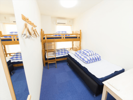 Standard Twin Room
Private room for 1-3 people with shared bathroom.
For 3 people , bunk bed + sofa bed.