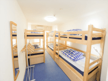 6 bed mixed dorm ,  private room for 5-6 people with shared bathroom
