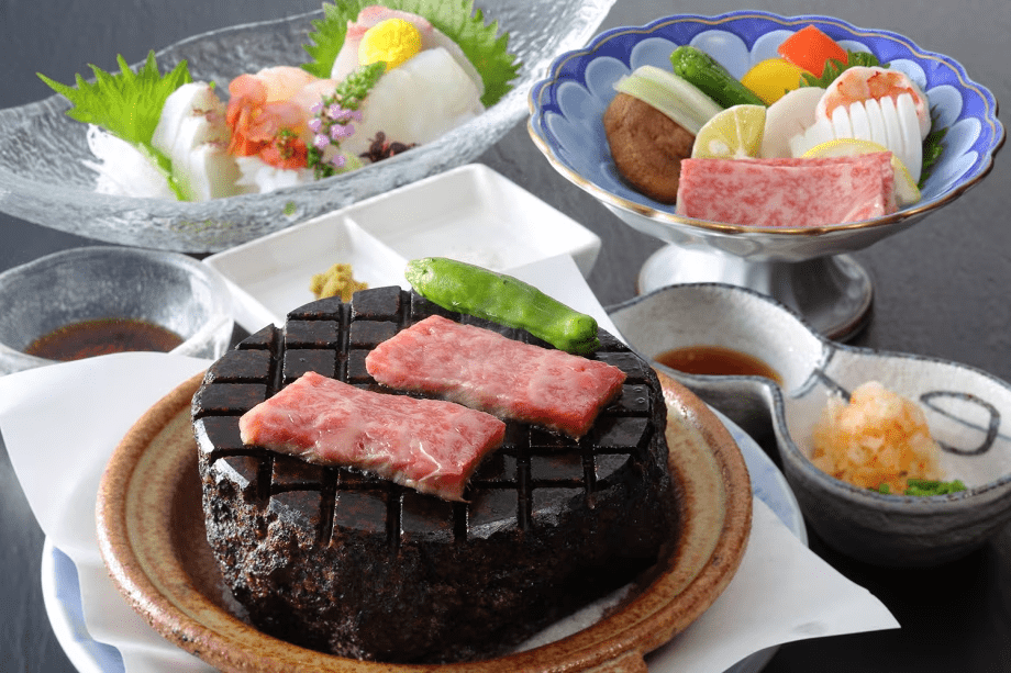 茨城県産黒毛和牛　常陸牛サーロイン+海鮮　筑波石焼き（グレードアッププラン）