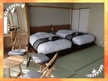 【101　紫紺　SHIKON】たたみ７畳+ベッド２台　モダンな和洋室