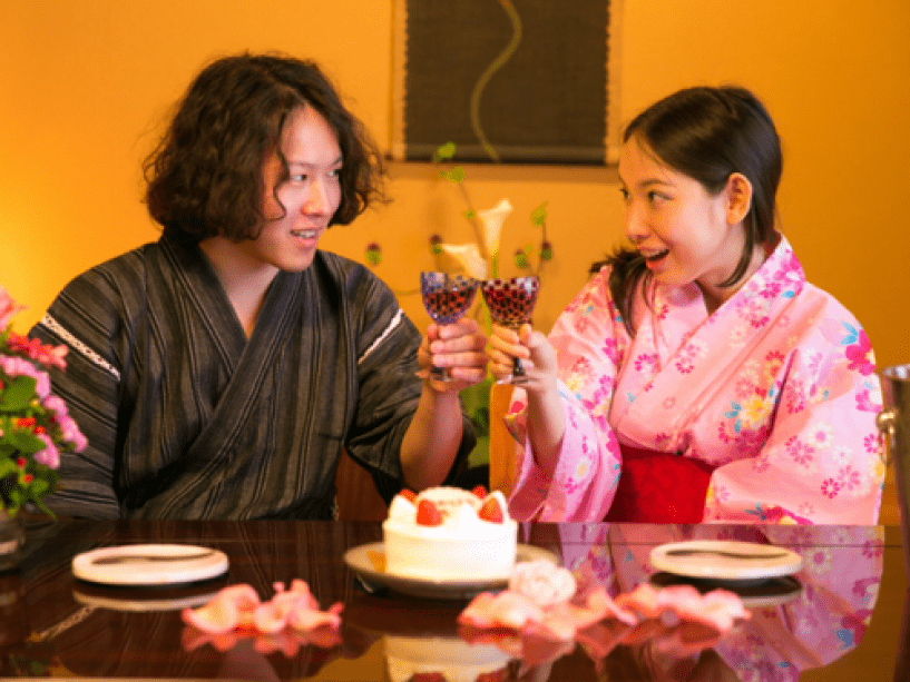 喜仙荘 プランから選ぶ 記念日プラン 1日2組限定 ケーキ ワイン でお祝い 箱根湯本で過ごす特別な1日