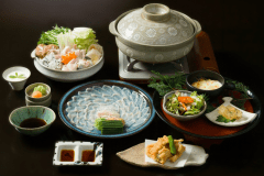 ふぐは全てとらふぐを使ったふく尽くしの会席をご堪能していただきます。