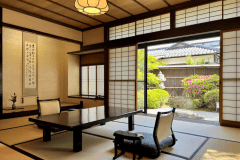 You can see the seasonal Japanese garden from your room.