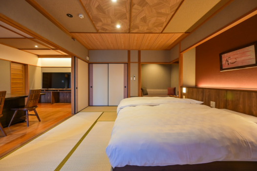 和をモチーフに仕立て、心地よい風を感じながらお二人で過ごす【ダイニングルーム／禁煙】＜57平米＞