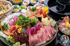 【平日２名限定】囲炉裏の客室でしか食べられない！３種類の味が楽しめる囲炉裏三宝鍋会席♪