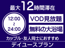【デイユースプラン】VOD見放題！12時～24時の12時間滞在！大浴場利用可能《新館シングルルーム》