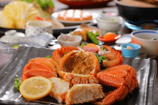 ■毛ガニ■贅沢に1パイ丸ごと姿盛りで、味わいの異なる全ての部位を堪能できます