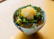 朝食に人気のミニいか丼は一人前500円、前日までにご予約ください