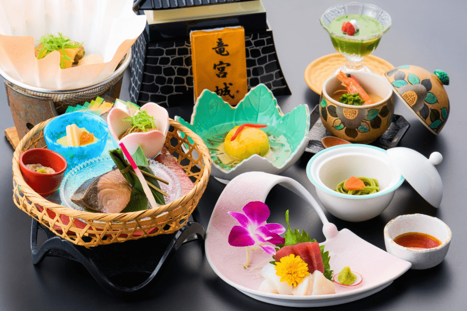 日帰り夕食♪【竜宮城玉手箱会席】見ても楽しい☆遊び心にあふれた名物を堪能♪