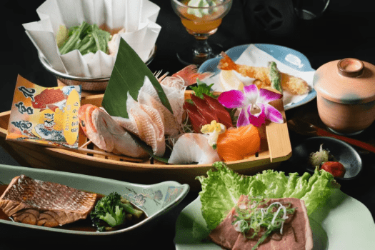 日帰り夕食♪＜伊勢海老・鮑・三河牛朴葉みそ焼き＞【特選舟盛竜宮丸会席】2品選べるプラン