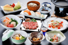 【１泊２食】【別館】 奥中山牛陶板焼き膳　(高森)