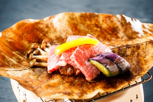 特選和牛の朴葉味噌焼き