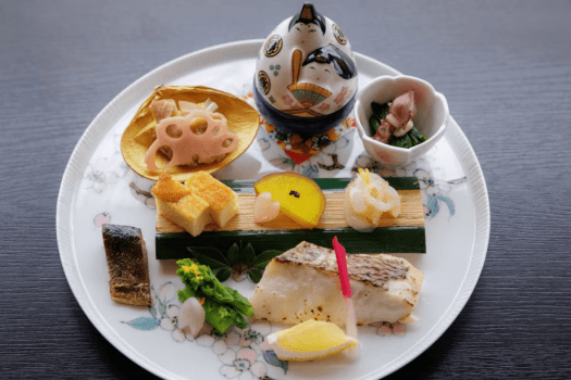 桜鯛の塩麴焼き、季節の八寸盛り合わせ