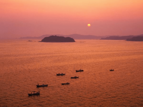 三河湾の夕景