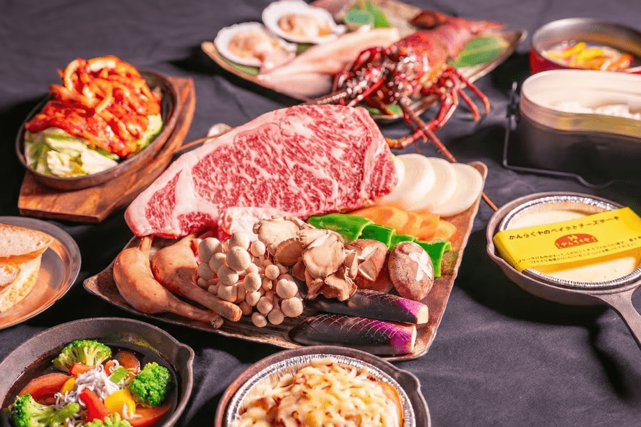 【1泊2食付｜至福の極み】◆プレミアムBBQ◆茨城の極みを味わう。「常陸牛A5サーロイン&times;伊勢海老」の最高級食材を堪能。最上級のプレミアムグランピングディナー