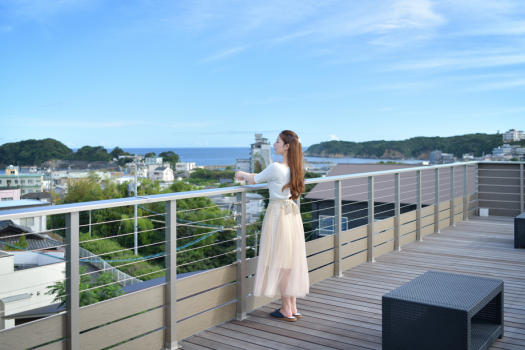【星降るTerrace -ツキミソウ-】2023年完成！当館１の絶景スポット。水平線まで見渡せる眺めは格別です。