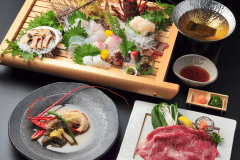 【重兵衛会席】三重県が誇る３大食材「伊勢海老」「鮑」「松阪牛」を、重兵衛自慢の会席でご堪能ください。