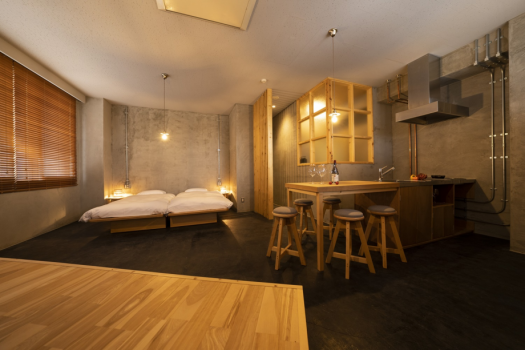 3F Hotel Area『ブドウを醸す』
ワインカーブをイメージしたお部屋”Studio Twin”