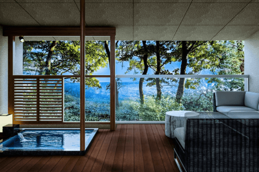 ７月３日OPEN予定季の倶楽部「満悦」客室露天風呂