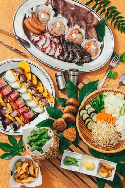 日帰り【デラックスＢＢＱ】海鮮と90分サントリー飲み放題付き☆お子様にも人気のプールサイドＢＢＱ