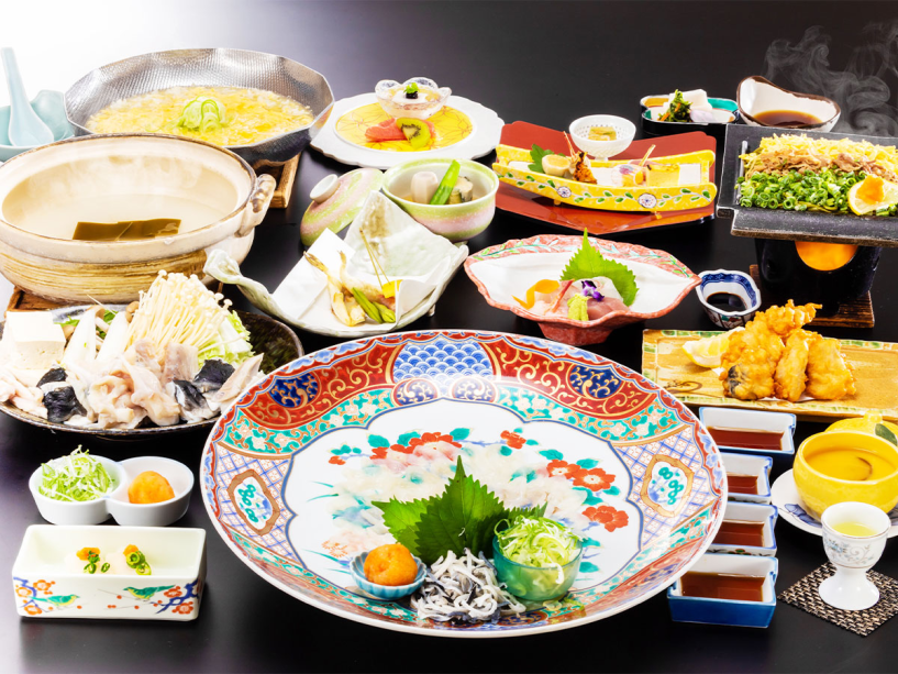 ■とら河豚三昧会席■一級品のとら河豚を通年通してご提供「刺身・鍋・から揚げ」余すことなくお届け♪