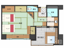 <浮舟-平面図> <浮舟-平面図>