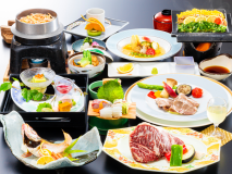 ■美味の響宴会席■「国産牛VSのどぐろ」山海の幸を贅沢にご堪能ください♪※4月~9月の料理一例です。 ■美味の響宴会席■「国産牛VSのどぐろ」山海の幸を贅沢にご堪能ください♪※4月~9月の料理一例です。