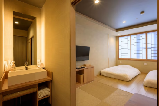 【和室やすらぎ9畳＜内風呂なし＞】隣の風呂付き和室とコネクティングルームとしてのご利用も可能です