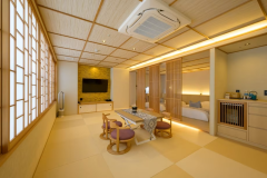 【半露天風呂＆サウナ付スイートルーム】20畳の広々としたリビングルーム